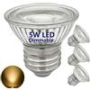 luckmax Lampada LED spot corta PAR16,dimmerabile, bianco caldo 3000K,lampada a risparmio energetico 5W E27 LED Spotlight(alogena di ricambio 50W),riflettore in vetro impermeabile,angolo del fascio stretto 36°