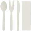 vidoelettronica Set 3 Posate biodegradabili Tris forchetta Coltello Cucchiaio tovagliolo 2 veli stoviglie bio Eco Friendly Riutilizzabili (50)