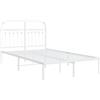 vidaXL Giroletto con Testiera Metallo Bianco 120x190 cm, giroletto con testiera, Struttura Letto, Telaio Letto, giroletto con Testata, Base Letto