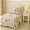 GX GARGIX Completo Letto Singolo Set Lenzuola e Federa in Cotone Smile Faccine Vari Colori (JL-2/SmileBeige, Singolo)