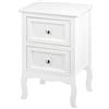 WOLTU Comodino Shabby Chic Bianco con 2 Cassetti per Camera da Letto Comodino da Notte in MDF 40x30x60cm TS119ws