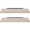 EUGAD Mensola a Muro Set da 2, 100cm, Mensole Librerie da Parete Scaffale MDF Stile rétro Ripiano Portaoggetti, Quercia, 0041QJ-2