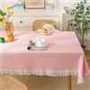 CHUYIX Tovaglia in cotone e lino con nappe, 90 x 120 cm, tovaglia rettangolare, lavabile, antipolvere, tavolino da caffè, per cucina, picnic, Natale, tavolo da pranzo