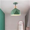 Mengjay Plafoniera Moderna E27 Lampada da Soffitto Creatività，Macaron Colorata Lampadario a Sospensione ，Regolabile Paralume，per Camera da letto, Soggiorno，Corridoio，Ristorante (Green)