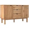 vidaXL Credenza OTTA 113,5x43x73 cm in Legno Massello di Pino