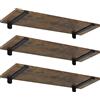 EUGAD Set di 3 Mensole da Parete, Ripiani Salvaspazio per Cucina, Camera da Letto, Portata Max 15 kg, 60x20x7 cm, in MDF e Metallo, Legno Vintage e Nero