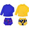 BIG ELEPHANT 2 Pezzi Rash Guard Swim Pannolini Set per Unisex Bambino, Ragazzi Ragazze Manica Lunga Costume da Bagno