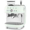Smeg Macchina da caffè Espresso Manuale con macinacaffè integrato 50's Style Verde LUCIDO GARANZIA ITALIA