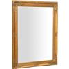Biscottini specchio da parete bagno e camera 64x84x5 cm - Specchio ingresso da parete con ganci - Specchio oro