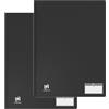 OXFORD Memphis - Set di 2 porte viste 80 viste / 40 buste A4, copertina in polipro, colore: Nero