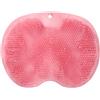 RQzaufania Piedi Scrubber per Doccia, Tappetino Massaggio per Pulizia Del Piedi con Ventosa Antiscivolo, Spazzola per Pulisce, Esfolia, Massaggia Piedi Senza Piegarli (Roso)