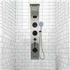 HUOLE Colonna Doccia HUOLE In acciaio Inox 304 Spazzolato, Miscelatore Pannello Design Moderno Multifunzione Soffione Idromassaggio Doccia A Cascata Doccetta (schermo LCD)
