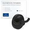 Villeroy & Boch Elements - Tender - Gancio doppio per asciugamani da parete, gancio da parete in zinco, accessori da bagno, 76 x 32 x 54 mm, colore: nero opaco