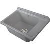 Negrari Pilozzo a Muro in polipropilene con pilettone in metallo, Resistente agli agenti atmosferici, Kit di fissaggio e Kit di scarico inclusi, Esterno e Interno, 58L x 38P x 21H cm, Grigio