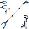 rewkcy Raccoglitori per lettiere lunghe 122 cm, bastone extra lungo per anziani con testa rotante a 360°, raccoglitore per lettiere per luoghi difficili da raggiungere e design ergonomico (blu)