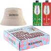 Tavernello Merchandising Cofanetto con Cappello Pescatore Sabbia, Vino Rosso d'Italia in Brick 1L, Vino Bianco d'Italia in Brick 1L, Merch e Vino Confezione Regalo
