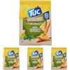Tuc Sfoglie, Olio Extravergine di Oliva & Erbe Aromatiche, Triangolini Sottili e Croccanti Cotti al Forno, 170g (Confezione da 4)