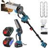 MINENICE 2-in-1 Sega a Batteria per Potatura e 6 Pollici Mini Motosega, 4.9-6.8FT Potatore Telescopico a Batteria con 2 Batteries 4000mAh, Motosega Brushless per la potatura degli alberi