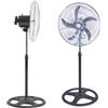 DE ROSA SHOP Ventilatore a Piantana Potente in Metallo, 55W, 5 Pale, Diametro 50 cm, Altezza Regolabile fino a 130 cm, Oscillazione Orizzontale, 3 Velocità, Basso Consumo Energetico