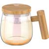Sutowe 400 ml Tazza da caffè a agitazione automatica, Tazza miscelatore elettrico a velocità di 7.000 giri/min,Tazza da caffè in vetro con maniglia di stoccaggio per mescolare caffè, latte (colorato)