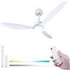 Aigostar Ventilatore da Soffitto con Luce e Telecomando Silenzioso 52", Dimmerabile, 2700K-6500K, 40W Motor DC Reversibile, 6 Velocità, Adatto per soggiorno, camera da letto e sala da pranzo