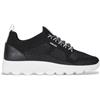 GEOX per donna. D15NUA 0006K Sneakers nere Spherica, Nero, Basso, Stringhe, Casual
