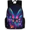 WECECE Zaino Con Butterfly Scuola Per Elementari Medie E Superiori, Zainetto Butterfly Per Ragazze Ragazzi Adolescenti 7 9 10 12 16 18 Anni, Zaini Casual Da Viaggio Leggero Per Bambina