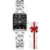CIVO Orologio Donna Acciaio Inossidabile Analogico Orologio da Polso Rettangolare Impermeabile, Elegante Regalo per Donna