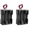 HALJIA, 2 pezzi da 9 V AA, 6 x 1,5 V, in plastica con clip per batteria a doppio piano/retro con cavi