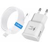 MOPOCHG Caricabatterie Pour Sumsamg 15W, Caricatore USB C Rapido per Sumsamg Galaxy S22 S21 S20 S10 S9 S8 A16 A15 A14 A13 A20 A25 A34 A35 A56 A36 A06 A05s A04s, Adattatore Spina USB con Tipo C Cavo 2M