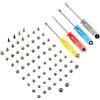 MMOBIEL Set di Viti per iPhone 14 - Set Completo di Ricambio - Kit di Riparazione Completo che Include Viti Inferiori Pentalobe in Nero, Argento e 4 Cacciaviti