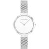 Calvin Klein Orologio Analogico al Quarzo da Donna Collezione MINIMALISTIC T BAR 28MM MESH con Cinturino in Maglia Metallica in Acciaio Inossidabile Argentato - 25200082