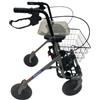 Gialdi D77 - Deambulatore Rollator in Acciaio con Ruote Grandi 200x50mm PU Soft, Premontato, Regolabile in Altezza, con Sedile, Cestino, Vassoio e Porta Bastone/Stampelle, Portata 130kg
