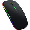 Jrifedptry Mouse wireless Bluetooth 5.1 ricaricabile LED silenzioso USB ottico ergonomico Gaming 2.4G Wireless retroilluminato