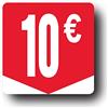 Affichesstore 30270 - Rotolo di 500 etichette autoadesive 10 € - Dimensione quadrata 35 x 35 mm - Lucido - Adesivi - Etichette per prezzi rotondi Euro