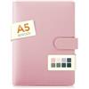 SKYDUE Raccoglitore Ad Anelli A5 In Similpelle, Quaderno Ricaricabile, Agenda Per Ufficio, Scuola, Viaggi E Lavoro (Rosa, Carta Interna Non Inclusa)
