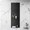 Bernkot Nicchia Doccia in Acciaio Inox 900 x 300 x 100 mm Nero Opaco con 2 Ripiani, Nessuna Necessità di Parete in Piastrelle, Mensola Doccia da Bagno Incassata, Spazio di Stoccaggio per Doccia da