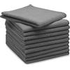 ZOLLNER 10 panni microfibra - multiuso - lavabili in lavatrice a 60°C - senza lasciare aloni e pelucchi - 32x32 cm - grigio scuro - Qualità alberghiera