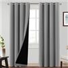BellaHills Tende Oscuranti per Interni 2 Pezzi L132 x A240 cm, Termiche per Soggiorno e Camera da Letto, ad Anelli, Moderne, Grigio Tortora