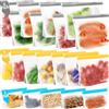 ReaGold 20 Pezzi Sacchetti Freezer Riutilizzabili, Sacchetti Alimenti Richiudibili, Sacchetti per Alimenti Senza BPA Sacchetti Sandwich Riutilizzabili, Sacchetti in Silicone per Frutta, Verdura, Carne