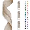 SLANTASTOFFE BRINGEN SIE UNSEREM STOFF L 5 m cerniera lampo infinita, spirale 3 mm + 15 cursori/zipper 32 colori, vendita al metro (Beige)