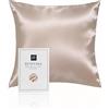 RUIPTSKE Federa per cuscino 100% seta da 22 momme, certificata Oeko-TEX®, benefica per i capelli e per la pelle, anti età e antiacaro, 60 x 60 cm, champagne (Light Champagne)