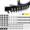 NZZVNZ Binario per Tende a Soffitto, 5M Binario Curvo per Tende, Flessibile Binario Tenda Soffitto Scorrevole con Accessori di Montaggio per Divisore per Stanze, Camper e Doccia(Nero)