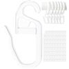 Set 50 Anelli In Metallo + 50 Ganci In Plastica Per Tende | Diametro Anello 30 Mm, Accessori Per Tende Da Doccia E Finestre