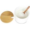 Bealuffe Contenitore per Sale In Ceramica con Coperchio a Cucchiaio, Barattolo per Spezie di Sale Grosso e Fino, Porta Sale Zuccheriera per Cucina, Barattolo per Sale Spezie o Zucchero