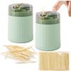 Ulawellor Dispenser Automatico di Stuzzicadenti Pop-Up,Distributore di Stuzzicadenti con Coperchio,Dispenser Porta Design Leggero di Lusso(2 Pezzi,Verde Chiaro)