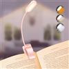 Gritin 16 LED Luce per Lettura Libri a Letto, Ricaricabile Lampada Luce da Lettura per Libro con Clip, 3 Temperatura Colore & Dimmeraggio Sostenibile, 360°Flessibile Lampada Libro-Rosa