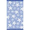 Delindo Lifestyle Telo mare Miami stelle marine e conchiglie, 100% cotone, 100 x 180 cm, OEKOTEX-100, blu
