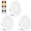 YindaLux Set 3 Faretti LED da Incasso per Cartongesso 230V 3W, Bianco, 3000K-6000K, 15mm Ultrapiatto, 300LM Foro 55-58mm, IP44 LED Soffitto