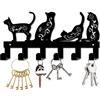 CREATCABIN Portachiavi con Gatto Portachiavi per Appendichiavi Da Parete Organizzatore per Chiavi Da Parete In Metallo Decorazione di Benvenuto per La Casa Espositore Da Appendere con 6 Gancio 27x13cm